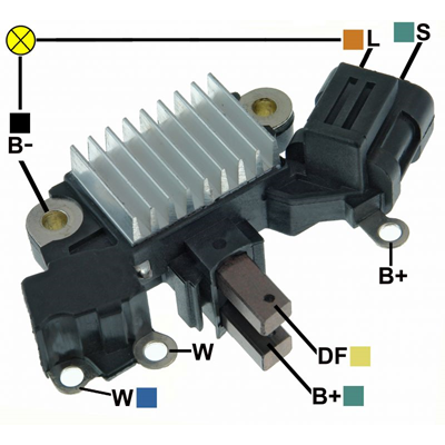 REGULADOR NISSAN FRONTIER 2.4 URVAN 12 2 L-S SEÑAL STATOR TIPO HITACHI L190G-33401 VRH2000-44 VR-H200