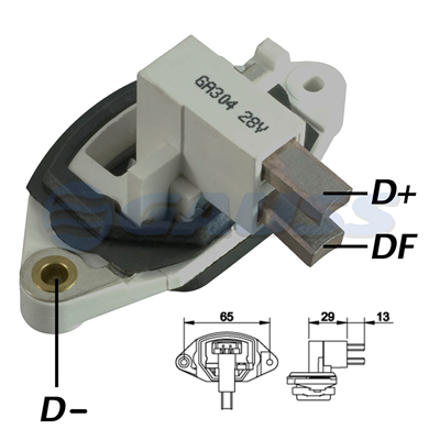 ﻿REGULADOR IVECO SCANIA VOLVO 24 80 CON ESCOBILLAS TIPO BOSCH (GA1989-GA1955)﻿