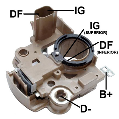 REGULADOR JEEP CHRYSLER PT CRUISE NEON II 12 PORTAESCOBILLAS 2 DF-IG TIPO MITSUBISHI