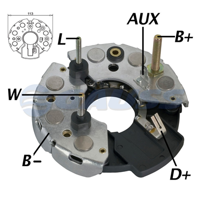 RECTIFICADOR MB MERCEDES BENZ KOMATSU 95AMP 14X50A 113MM (GA018) TIPO BOSCH