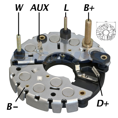 RECTIFICADOR MB MERCEDES BENZ 1417 915 80AMP 8X35A M8 M6X50 AVALANCHE (ZENER) TRIDIODO TIPO BOSCH