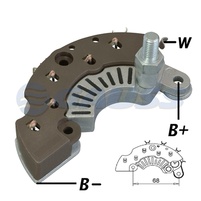 RECTIFICADOR BLAZER DAEWOO 85AMP 6X35AAVALANCHE (ZENER) A PRESION CAPACITOR (GA702 GA704 GA707 GA711) TIPO DELCO