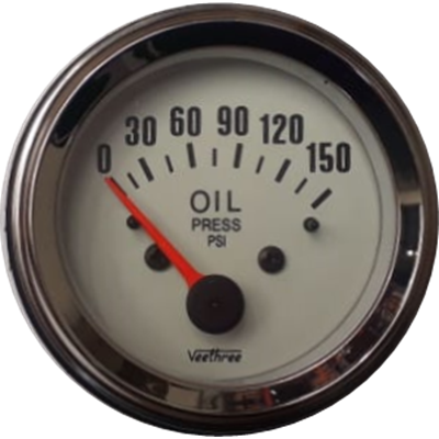 MARCADOR ACEITE MECANICO 150PSI TABLERO BLANCO ARO CROMADO