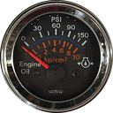 MARCADOR ACEITE ELECTRICO 150PSI 12V ARO CROMADO