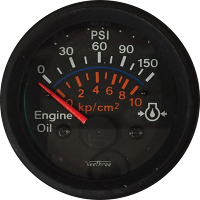 MARCADOR ACEITE ELECTRICO 150PSI 12V ARO NEGRO