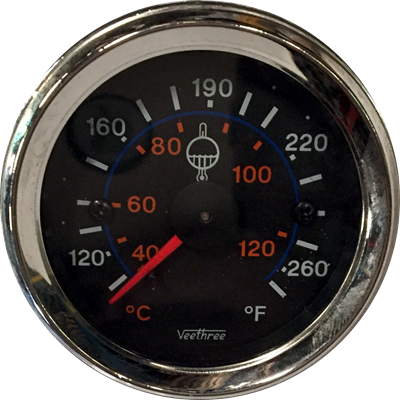 MARCADOR TEMPERATURA AGUA MECANICO 96" 2.44M ARO CROMADO