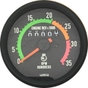 TACOMETRO CON HOROMETRO MECANICO ESCALA COLOR ARO NEGRO