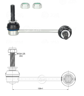 BIELETA BARRA ESTAB. DEL DER TOYOTA HILUX VII 06 15 LAND CRUISER PRADO 02 10 LC:139RP:M12-1 25TC87N.M 