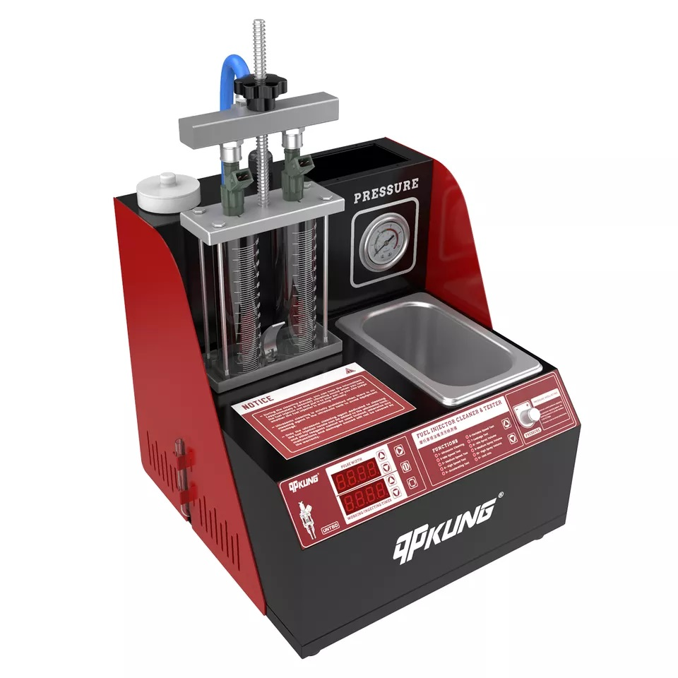 LIMPIADOR/PROBADOR DE INYECTORES UNT60 PARA MOTOCICLETA, 2 PROBETAS CON TINA ULTRASONIDO.