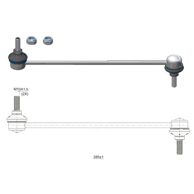 BIELETA BARRA ESTAB. DEL FORD ECOSPORT 03 12 FIESTA V 02 08 MAZDA 2 DY 03 07