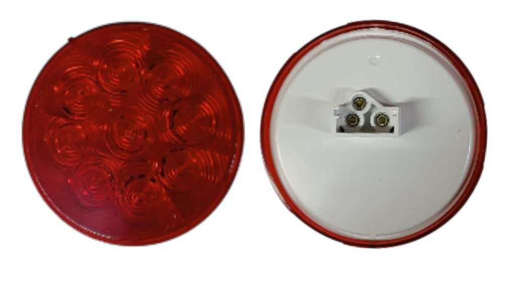 LUZ LED REDONDA 4″ 12-24V ROJA STOP 9 PARA CONECTOR PL3 NO INLCUIDO