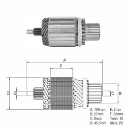 [438386002] INDUCIDO ARRANQUE FIAT PALIO, STRADA, PALIO CHEVROLET: S10 12V 1.6KW