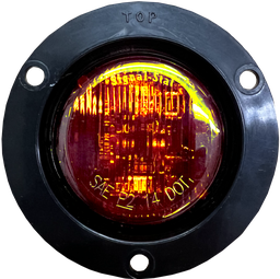 [TL-03154A] LÁMPARA REDONDA 2" AMARILLA ARO NEGRO INCRUSTADO 12-24V CONECTOR PL3 INCLUIDO 