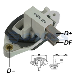 [07GA304] ﻿REGULADOR IVECO SCANIA VOLVO 24 80 CON ESCOBILLAS TIPO BOSCH (GA1989-GA1955)﻿