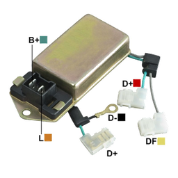[07GA690] REGULADOR FORD TRACTOR LUCAS 12 70 2 PINES 4 CABLES L-B+ TIPO LUCAS