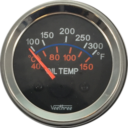 [16270982] MARCADOR TEMPERATURA ACEITE ELECTRICO 12V 40°-150° ARO CROMADO