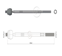 [51ZM-17011204] TERMINAL AXIAL VOLKSWAGEN GOL G6 13-14 G5 10 M14-1 50 86N.M 78N.M 